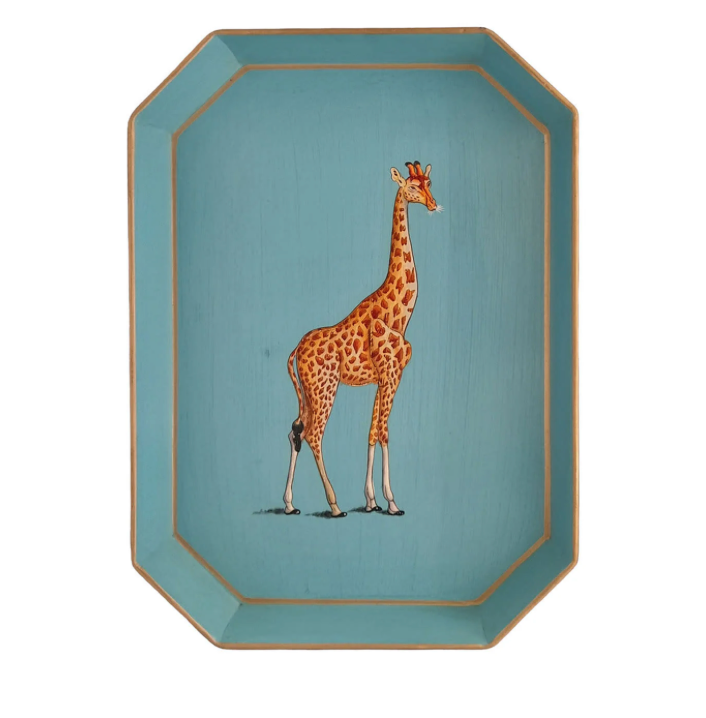 FLORA HAND-PAINTED IRON TRAY-GIRAFFE