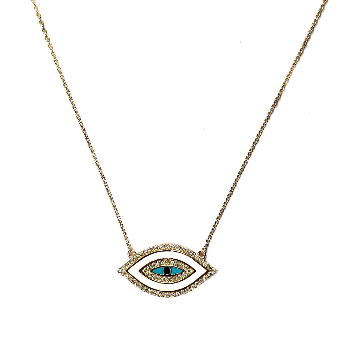 MARQUISE ENAMEL EYE NECKLACE