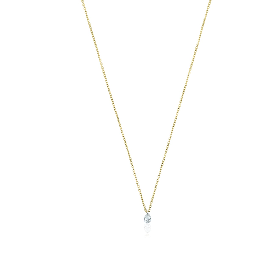 NAKED PEAR WHITE DIAMOND NECKLACE