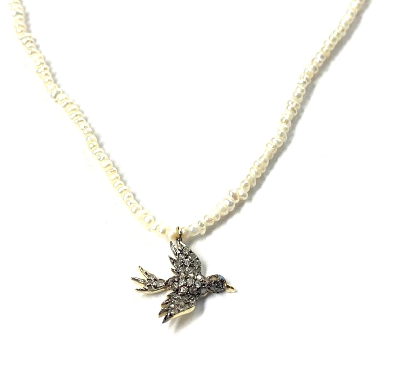 PEARL STRAND BIRD NECKLACE