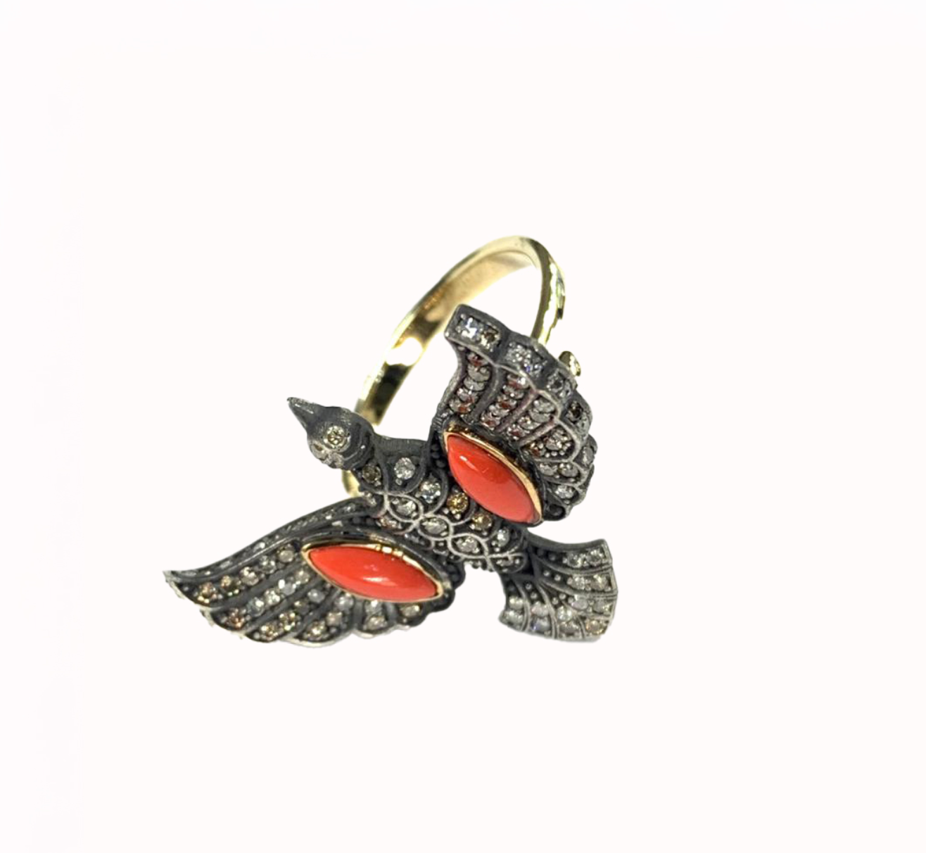 CORAL BIRD DIAMOND RING