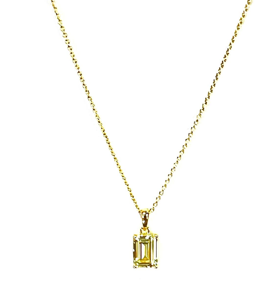 OCTAGON YELLOW TOPAZ NECKLACE