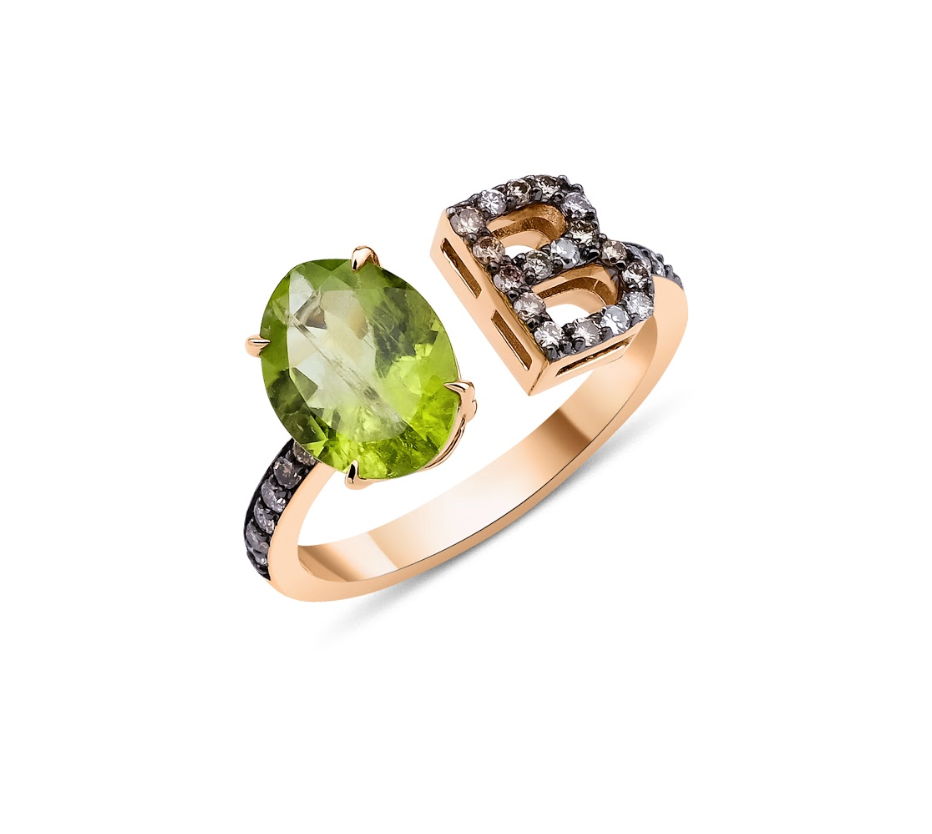 OVAL PERIDOT B OPEN RING