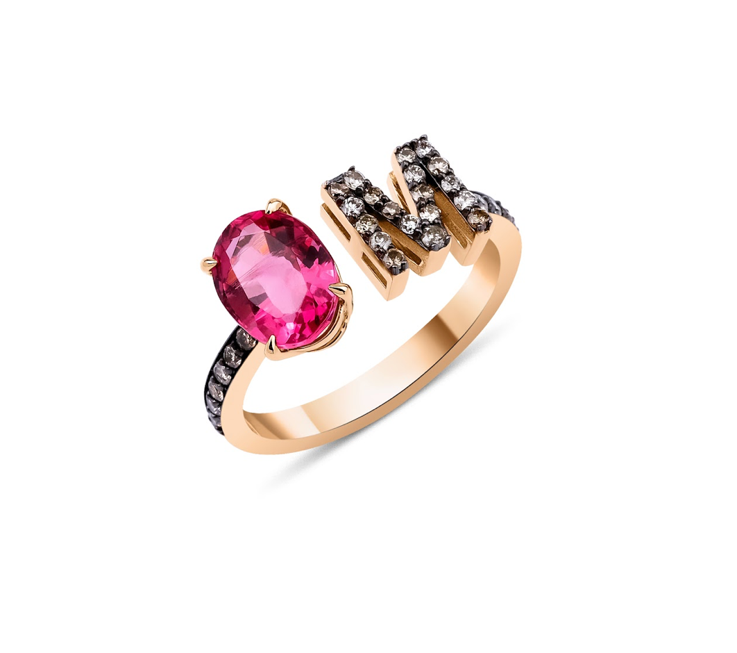 OVAL TOURMALINE M OPEN RING
