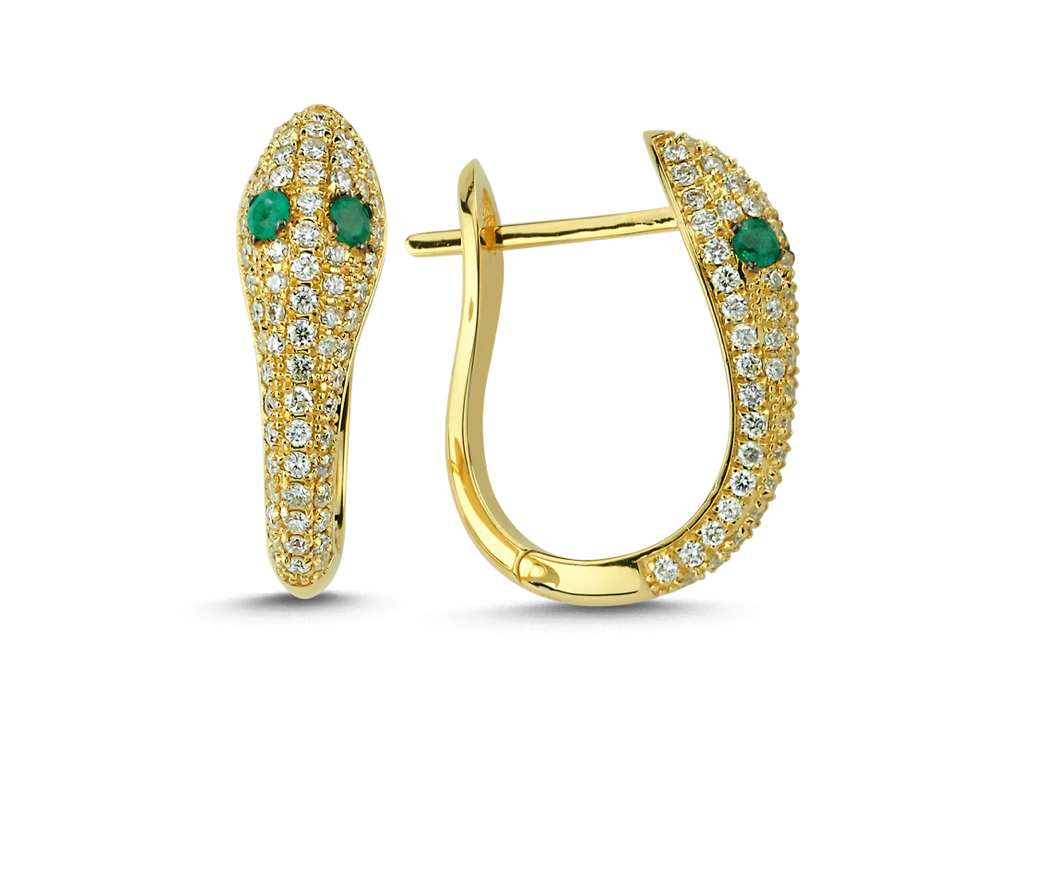 DIAMOND HUGGIE SNAKE EARRINGS