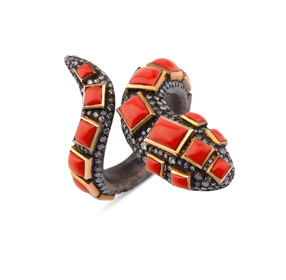 CORAL SNAKE DIAMOND RING