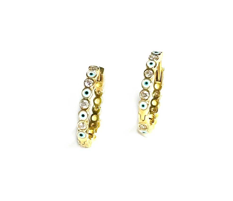 DIAMOND EYE HUGGIE EARRINGS
