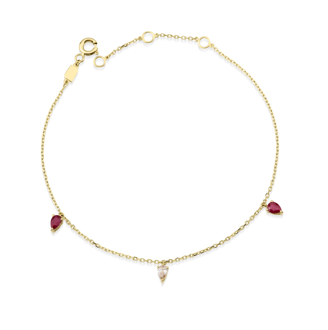 PEAR RUBY DIAMOND BRACELET