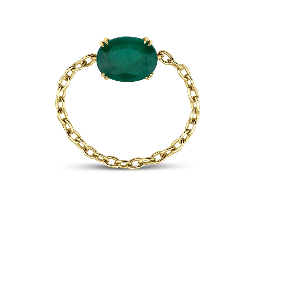 EMERALD CHAIN RING