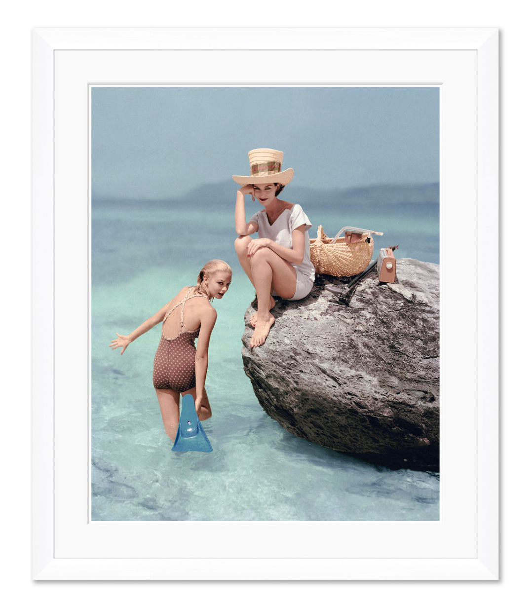 VOGUE MAGAZINE, "MODELS AT A BEACH," RICHARD RUTLEDGE, JANUARY 1, 1957