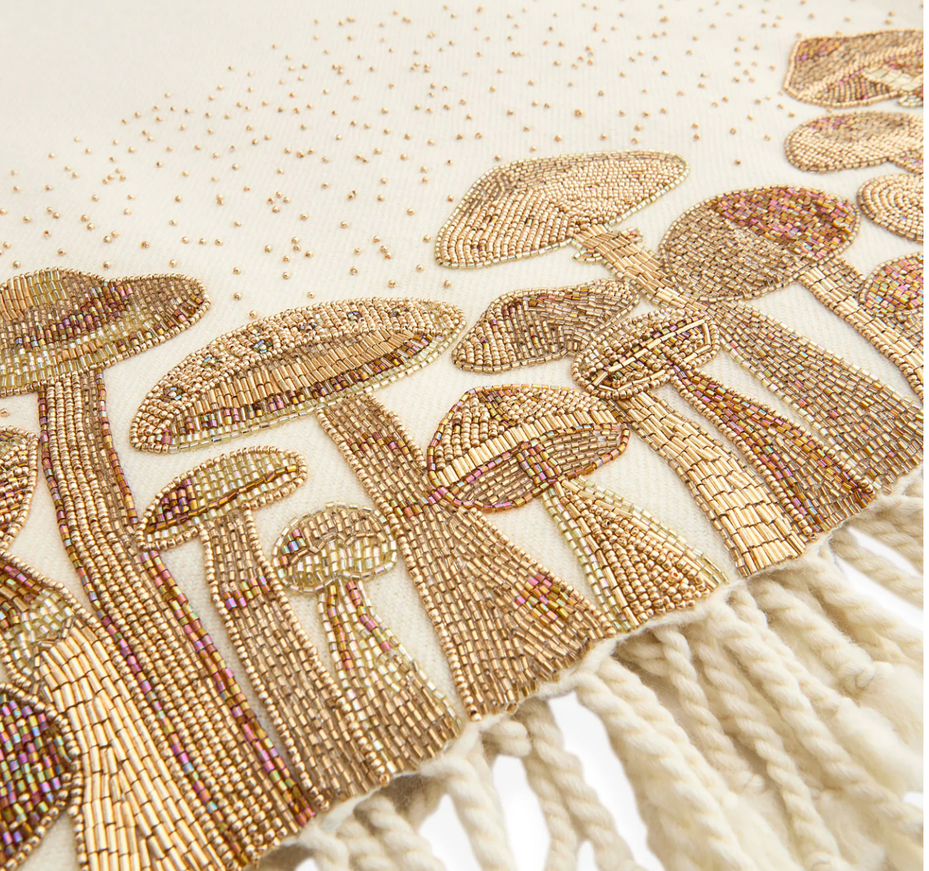 Mushrooms Embellished Throw