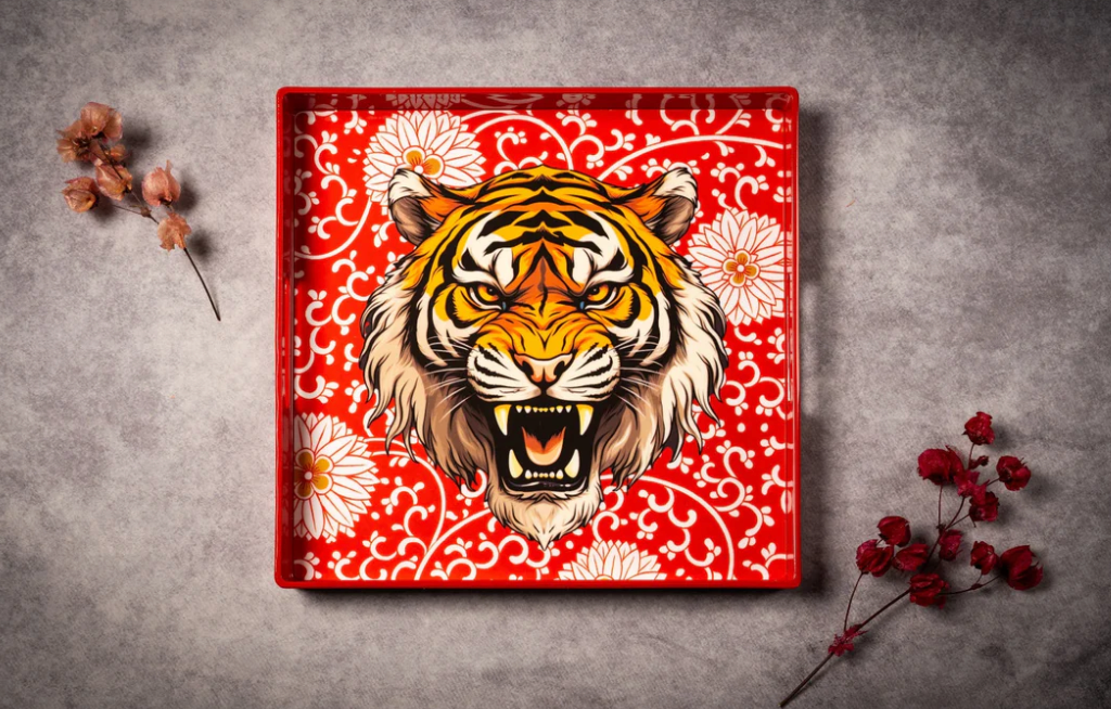 Lacquer Tray - Red Tiger