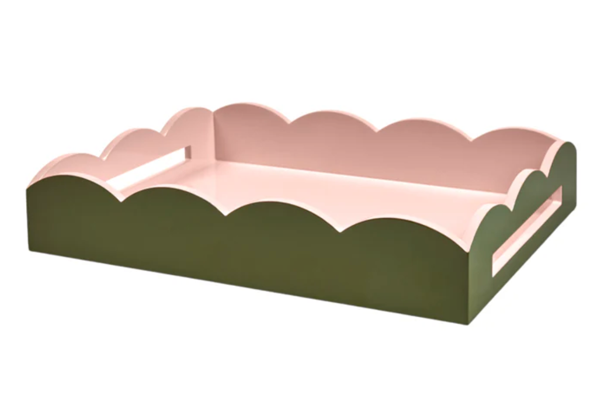 Lacquered Scallop Two-Tone Tray/Medium