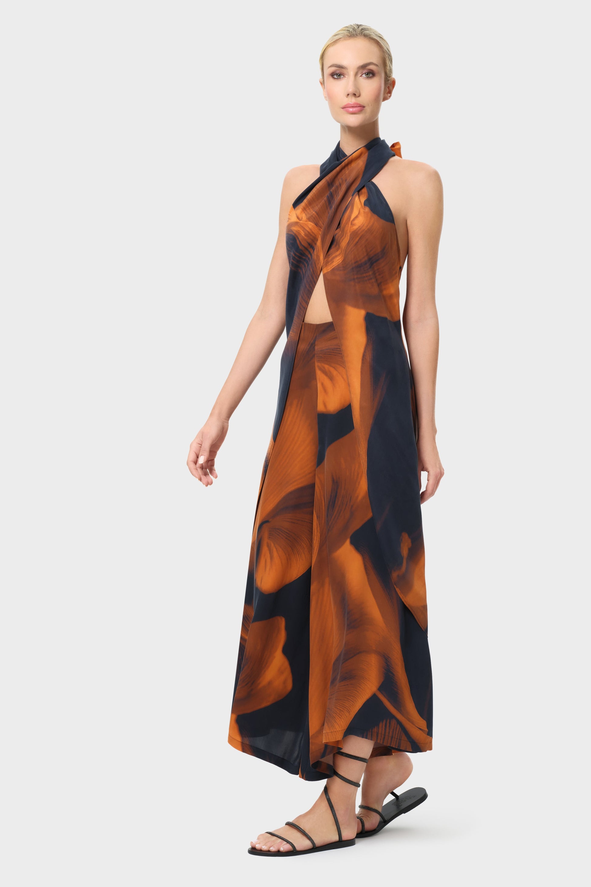 Loren Calypso Liz Cross Halter Top-niLuu