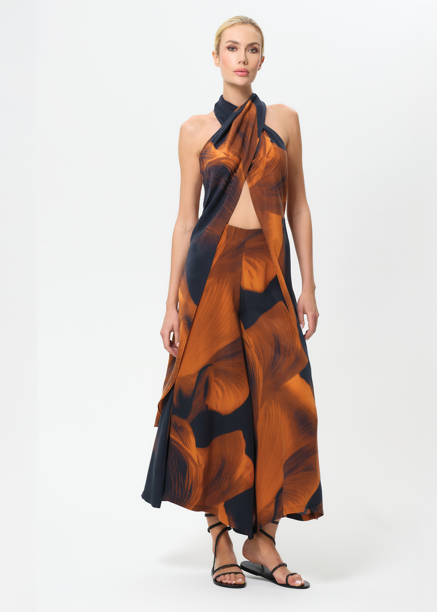 Loren Calypso Liz Cross Halter Top-niLuu