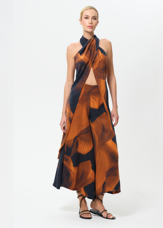 Loren Calypso Liz Cross Halter Top-niLuu