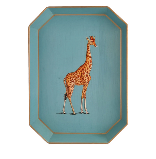 FLORA HAND-PAINTED IRON TRAY-GIRAFFE