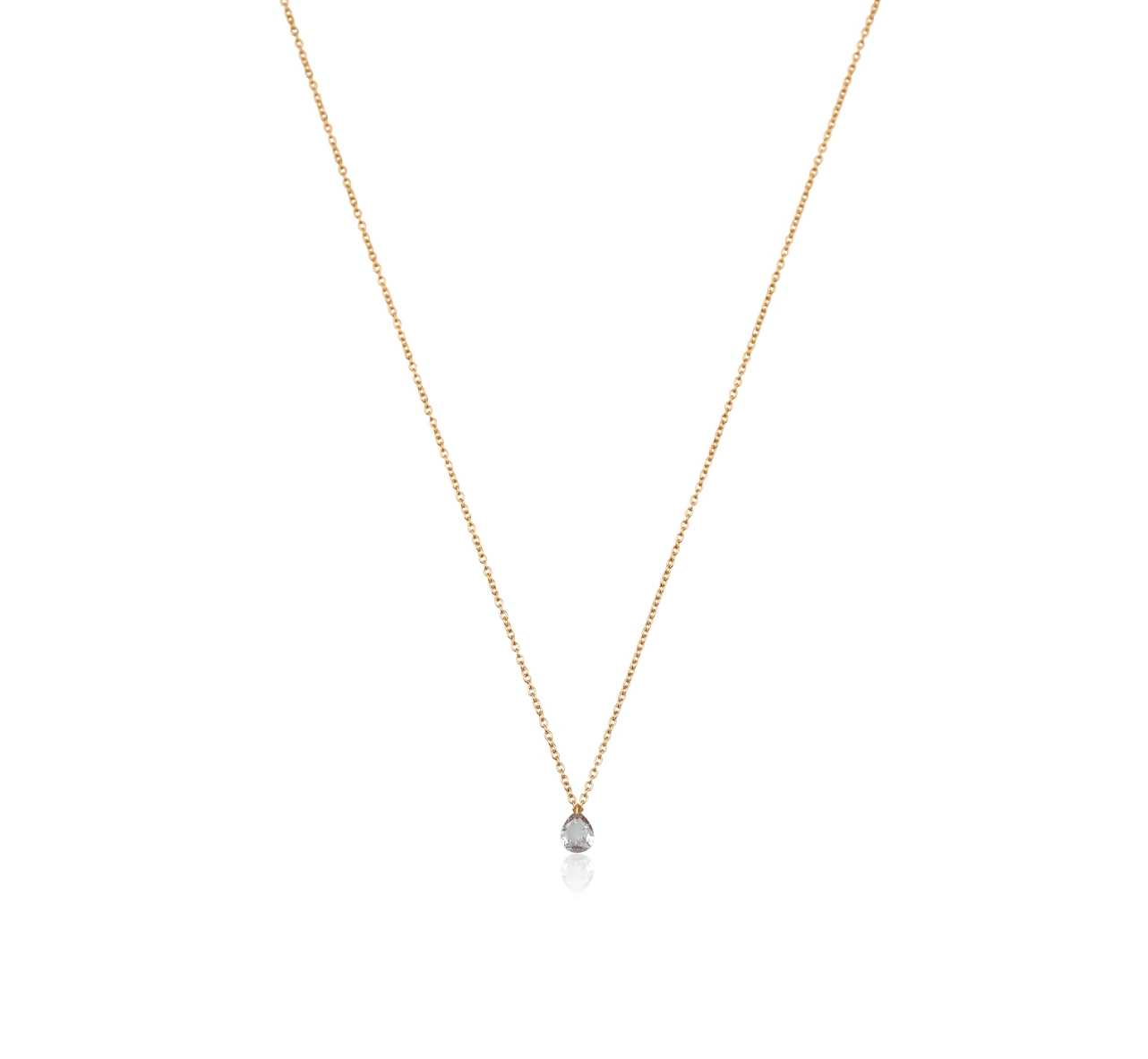 NAKED PEAR CHAMPAGNE DIAMOND NECKLACE