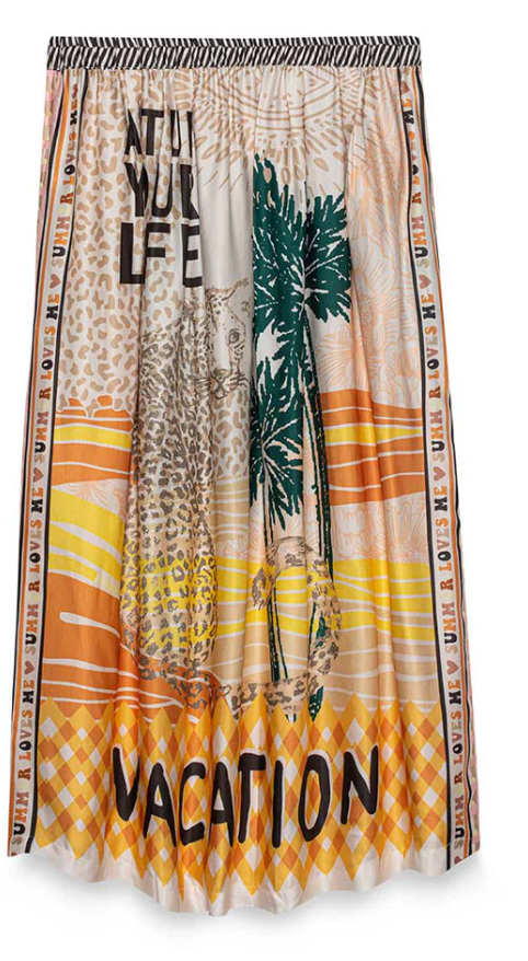 Vacation Printed Midi Skirt