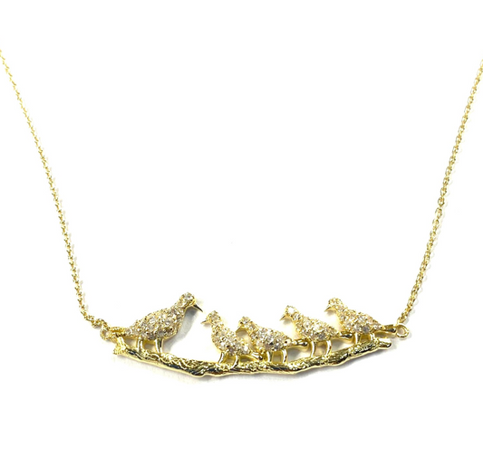 BIRDS FAMILY DIAMOND NECKLACE