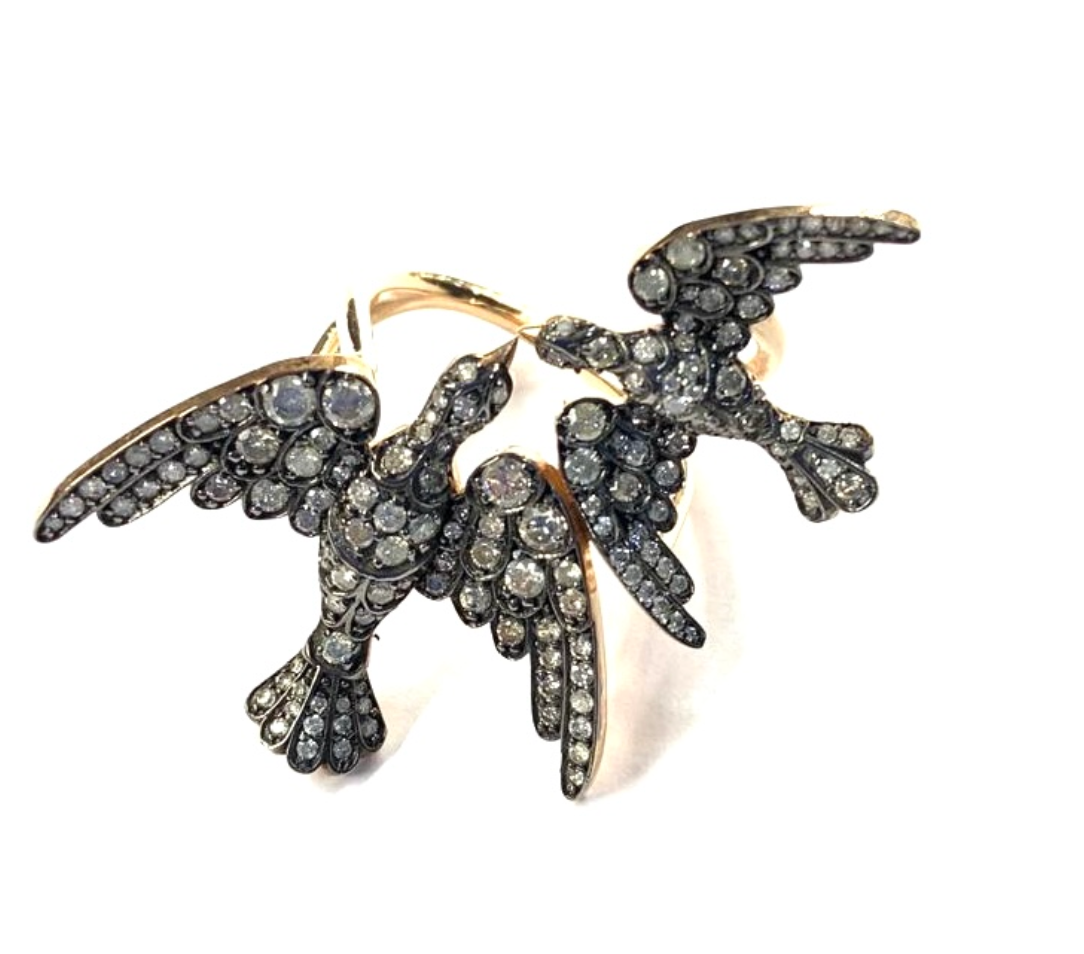 TWIN SPARROW RING