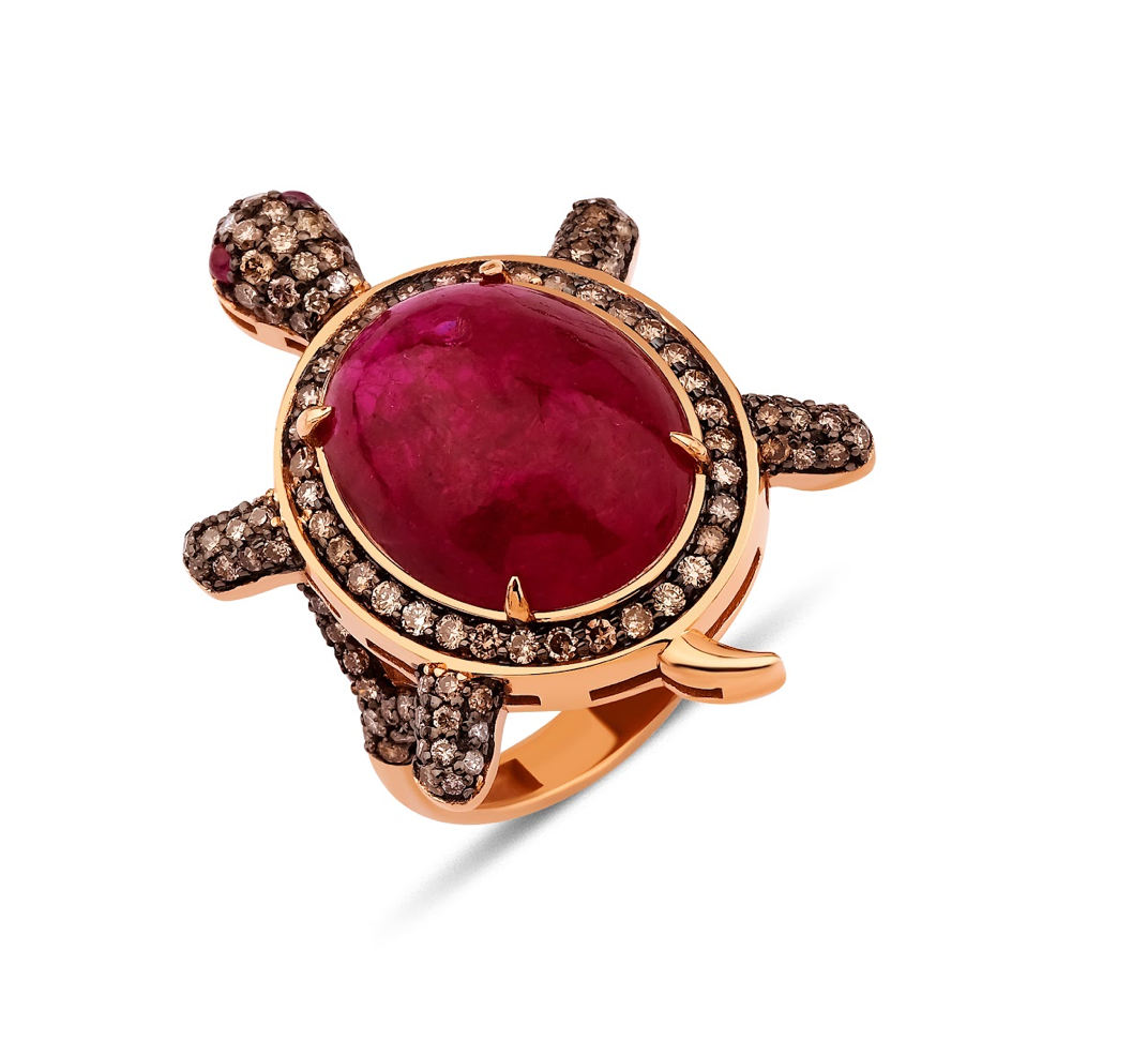 RUBY TURTLE RING