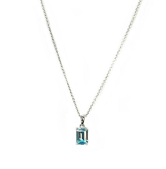OCTAGON BLUE TOPAZ NECKLACE