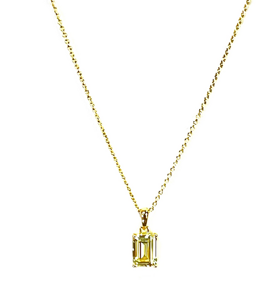OCTAGON YELLOW TOPAZ NECKLACE