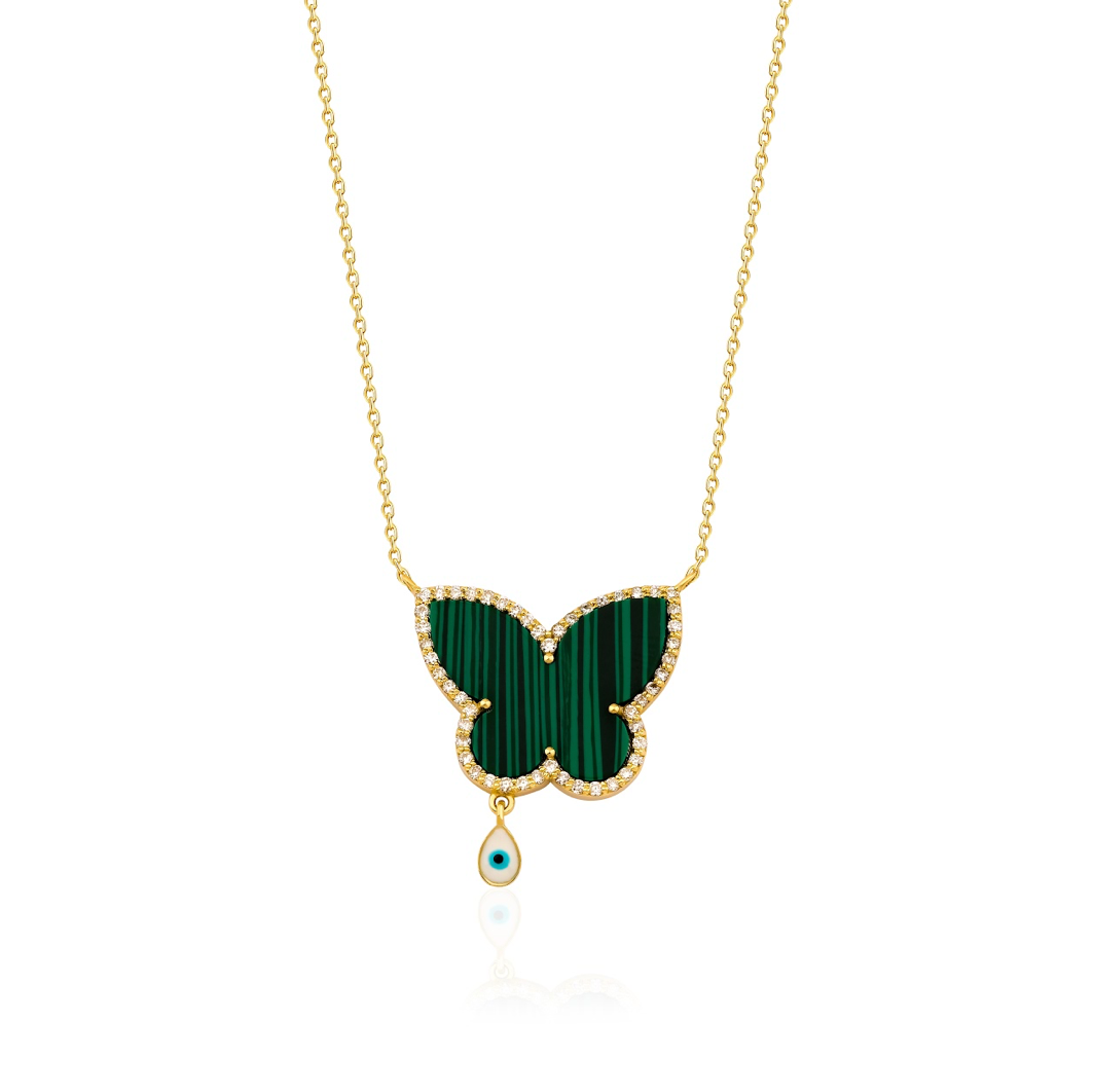 MALACHITE BUTTERFLY NECKLACE /N005284