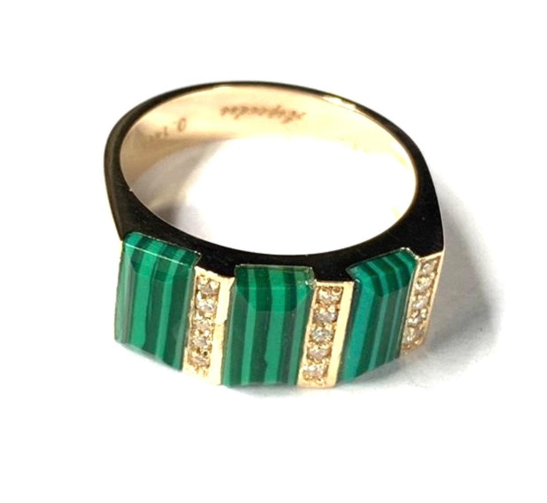 MALACHITE DIAMOND RING