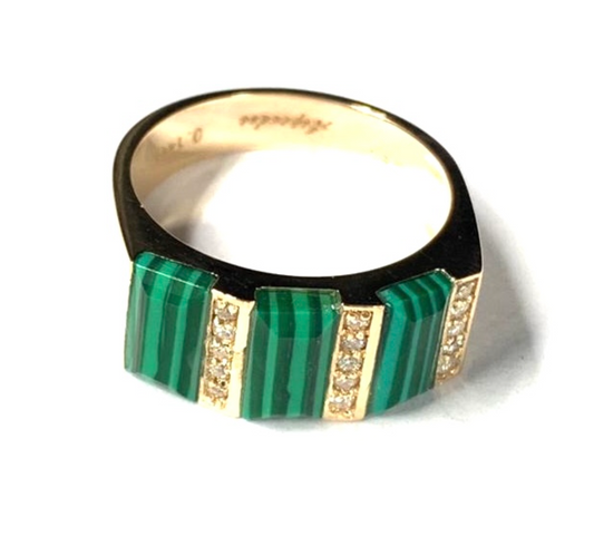 MALACHITE DIAMOND RING
