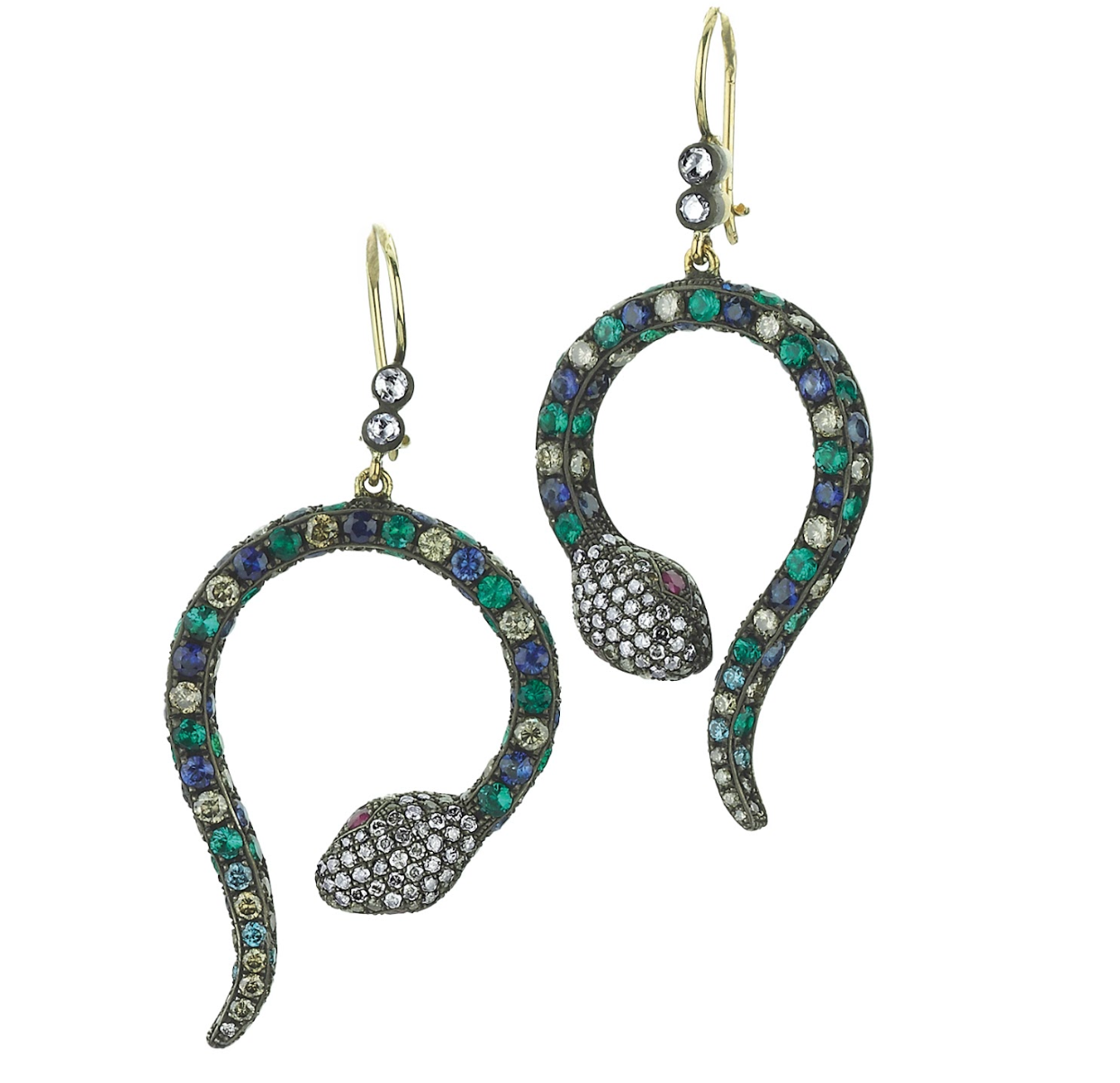 SNAKE SAPPHIRE DROP EARRINGS