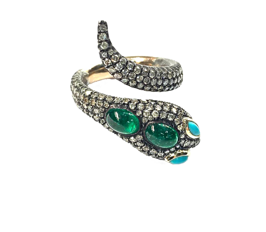 EMERALD SNAKE RING