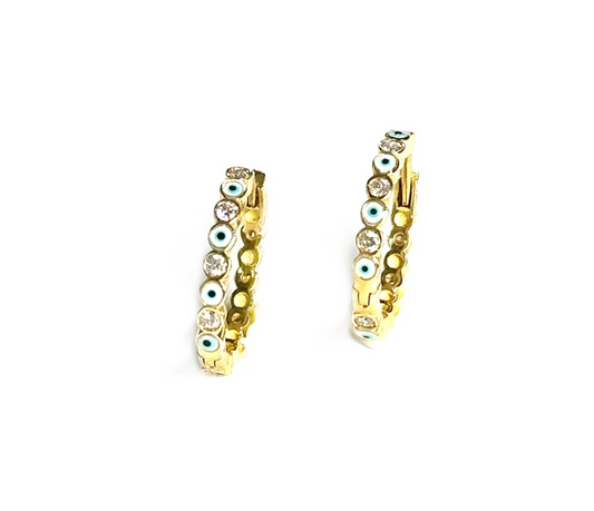 DIAMOND EYE HUGGIE EARRINGS