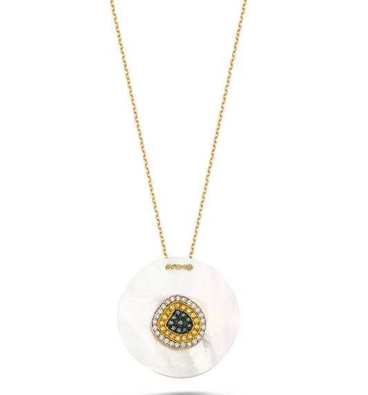 MOTHER OF PEARL EYE NECKLACE