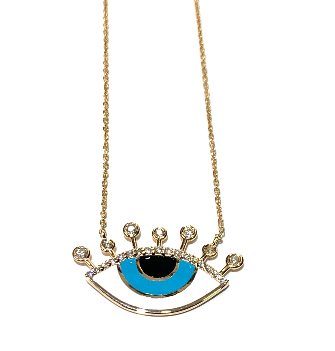 ENAMEL EVIL EYE NECKLACE