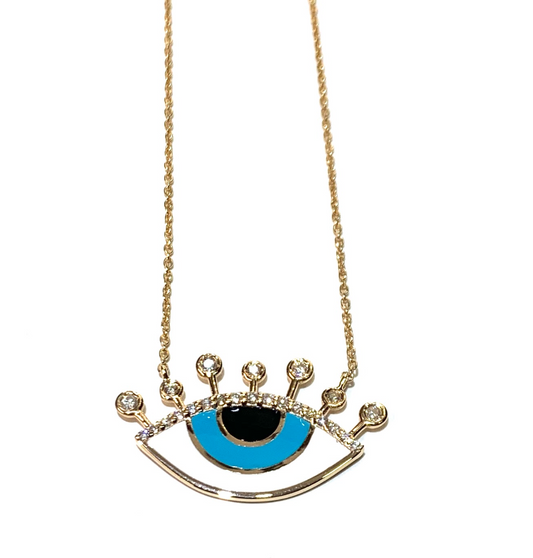 ENAMEL EVIL EYE NECKLACE