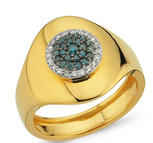 BLUE DIAMOND EYE RING