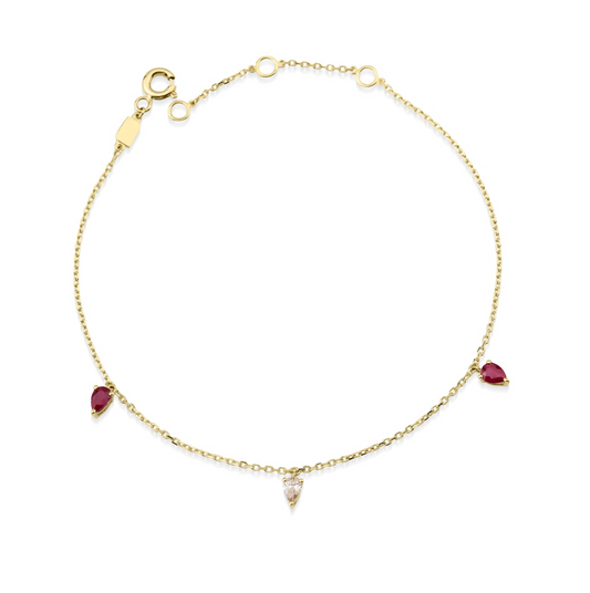 PEAR RUBY DIAMOND BRACELET