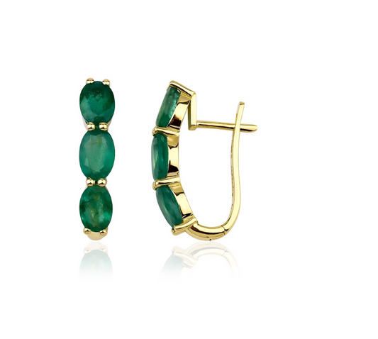 EMERALD HUGGIE EARRINGS
