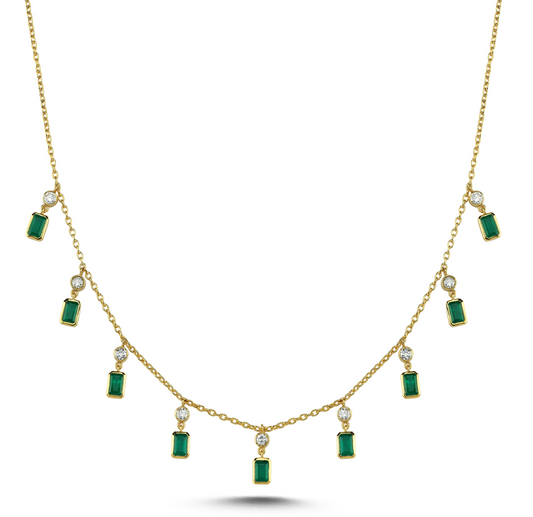 EMERALD DIAMOND SHAKER NECKLACE