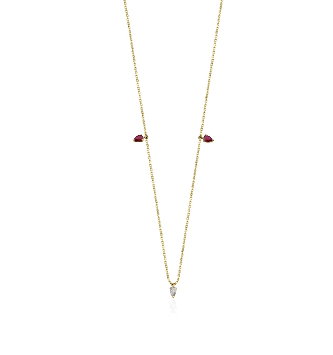 PEAR RUBY DIAMOND NECKLACE