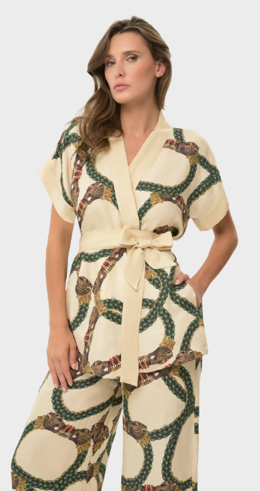 Celine Mystique Short Sleeve Wrap Top