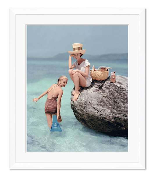 VOGUE MAGAZINE, "MODELS AT A BEACH," RICHARD RUTLEDGE, JANUARY 1, 1957