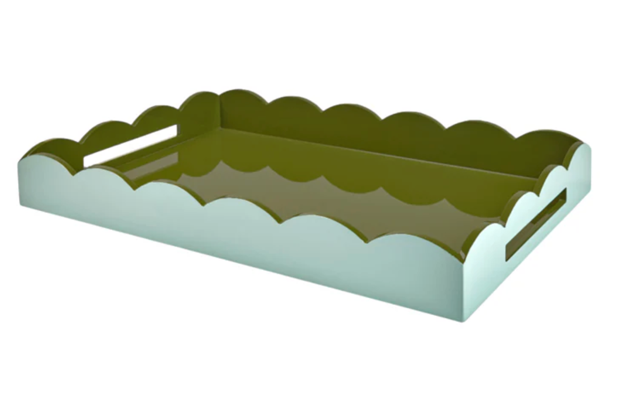 Lacquered Scallop Ottoman Two-Tone Tray/Large