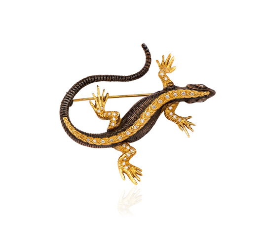 DIAMOND LIZARD BROOCH