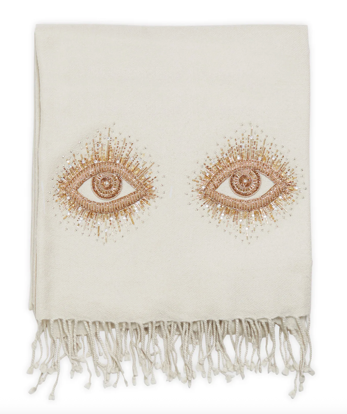 Muse Eyes Embellished Throw in White