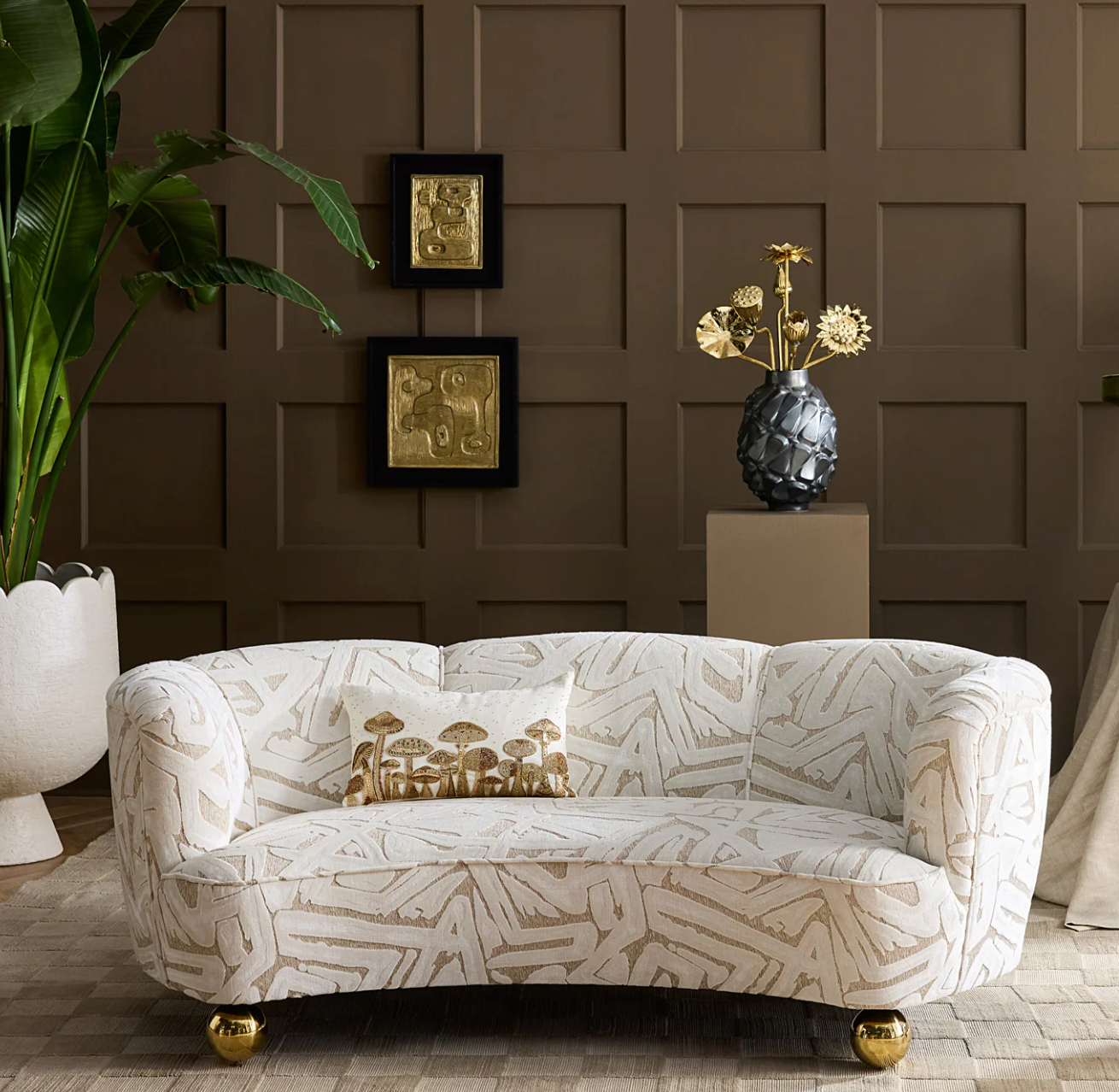 Mushroom Field Beaded Pillow