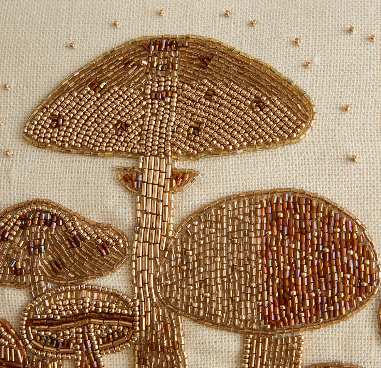 Mushroom Field Beaded Pillow