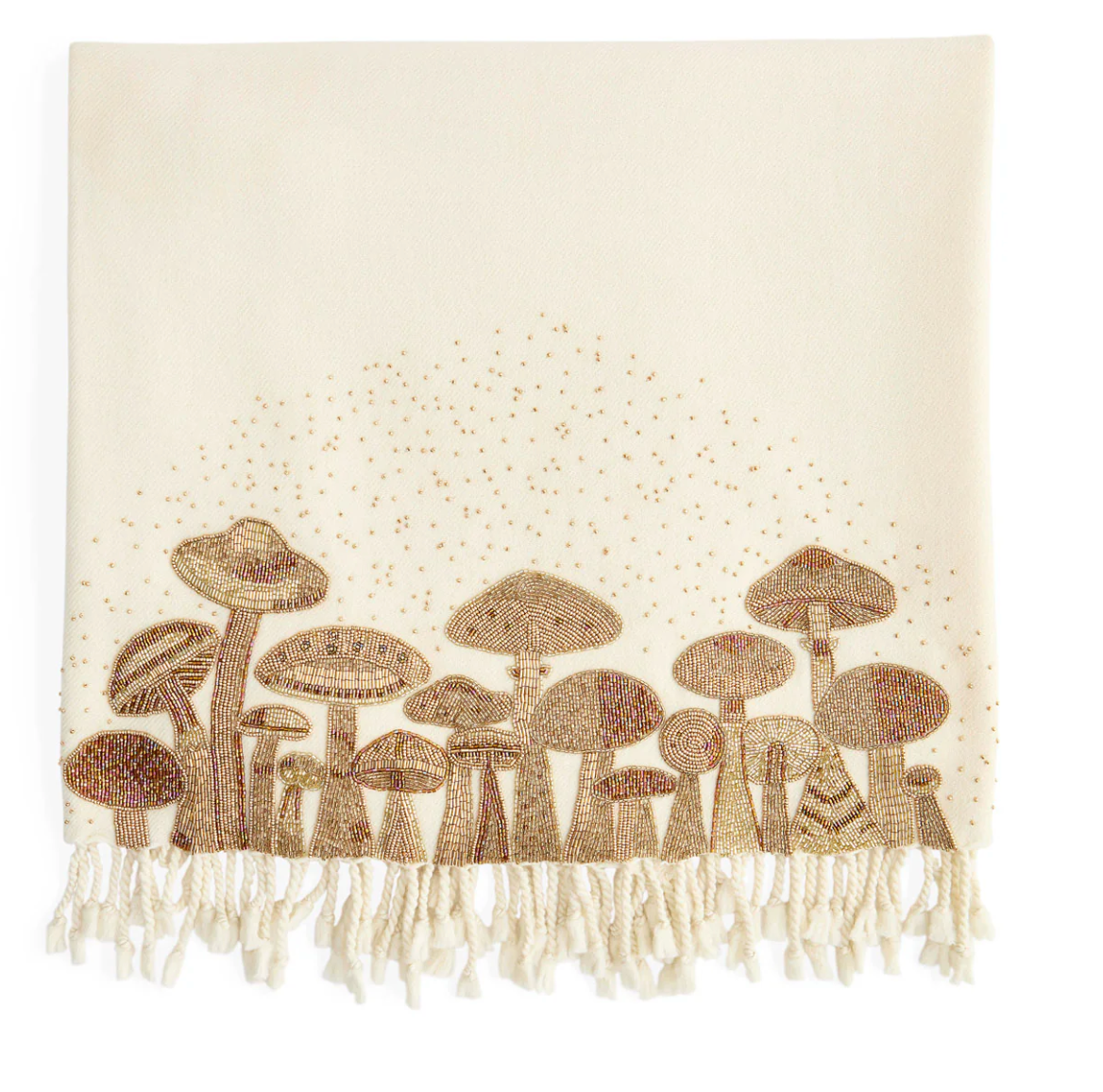Mushrooms Embellished Throw